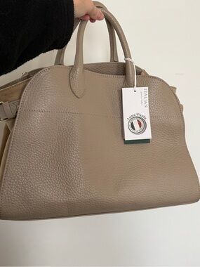 NWT Anna Paola Leather Satchel bag in Cappuccino